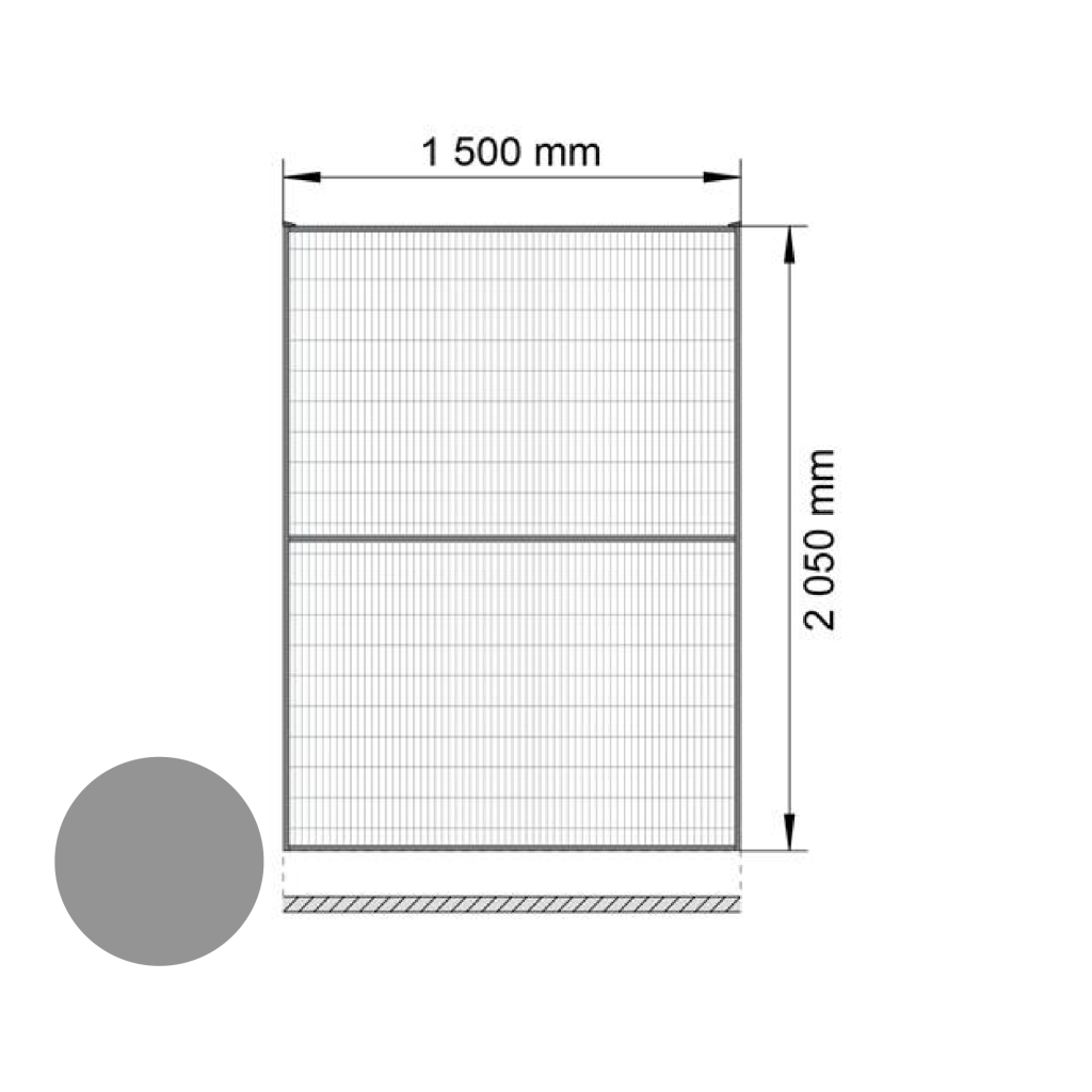 Troax st30 gray mesh panel 2050 x 1500mm